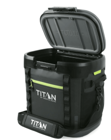 Titan by Artic Zone 36 Can Welded 26 Quart Soft Cooler with Leak Proof Latch Black. Thermocoolers