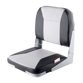 Boat Seat, Low Backrest, Folding Fishing Boat Seat with Thickened Sponge Cushion & Waterproof PVC Leather, Aluminum Alloy Hinges