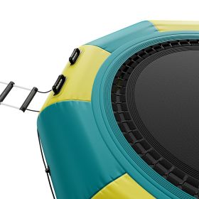 VEVOR Inflatable Water Bouncer, 10ft Recreational Water Trampoline, Portable Bounce Swim Platform with 3-Step Ladder & Electric Air Pump