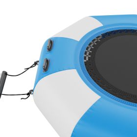 VEVOR Inflatable Water Bouncer, 6.5ft Recreational Water Trampoline, Portable Bounce Swim Platform with 3-Step Ladder & Electric Air Pump