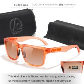 KDEAM Polarized Fishing Sunglasses For Men Outdoor Sports Standard Size with Zipper Case Safe Storage UV400 (Lenses Color: C35 gradient brown)