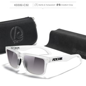 KDEAM Polarized Fishing Sunglasses For Men Outdoor Sports Standard Size with Zipper Case Safe Storage UV400 (Lenses Color: C32 gradient gray)