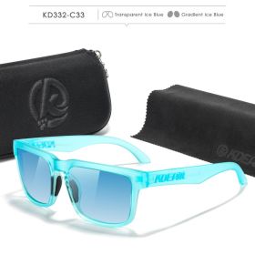 KDEAM Polarized Fishing Sunglasses For Men Outdoor Sports Standard Size with Zipper Case Safe Storage UV400 (Lenses Color: C33gradient ice blue)