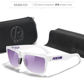 KDEAM Polarized Fishing Sunglasses For Men Outdoor Sports Standard Size with Zipper Case Safe Storage UV400 (Lenses Color: C31 gradient violet)