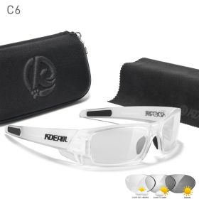 KDEAM Men's Fishing Sunglasses Feature All-Black Design Durable Material Photochromic And Night Driving Sunglasses Skull Case (Lenses Color: C6 photochromic)