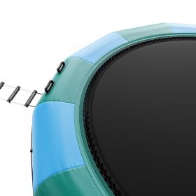 VEVOR Inflatable Water Bouncer, 15ft Recreational Water Trampoline, Portable Bounce Swim Platform with 3-Step Ladder & Electric Air Pump (Color: Green & Yellow, size: 15 ft)